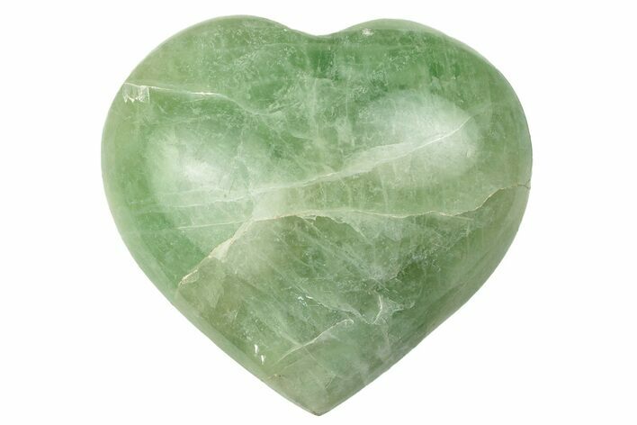 Polished Fluorescent Green Fluorite Heart - Madagascar #256180